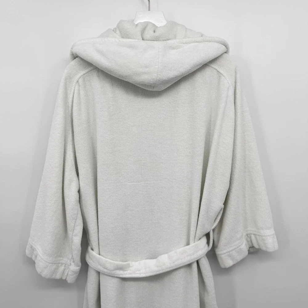 Vintage Christian Dior Monsieur Robe OS Terry Cloth Hooded Quiet Luxury Logo Spa